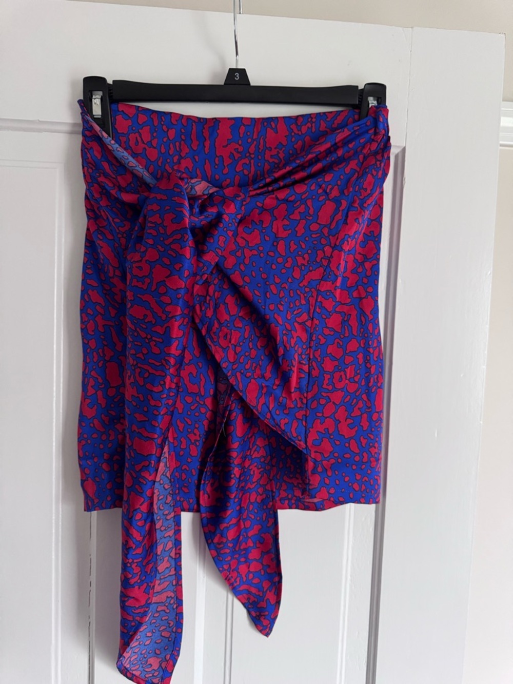 Vici Royal Blue & Red Abstract Tie-Waist Skirt